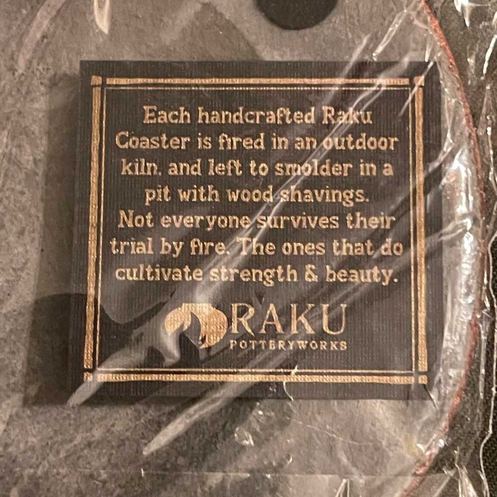 Raku Potteryworks Handcrafted Coaster - Picture 2 of 3